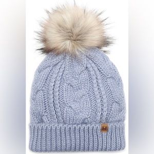 2 PIECE SET MIRMARU POM POM BEANIE AND MITTENS